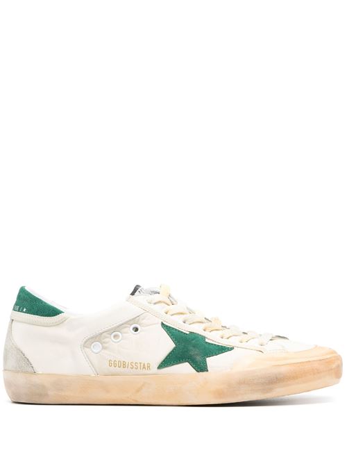 SUPER STAR PENSTAR NYLON AND NAPPA UPPER LEATHER STAR AND HEEL SUEDE SPUR GOLDEN GOOSE DELUXE BRAND | GMF00109.F005443.11726/WHITE/GREEN/ICE